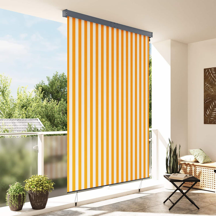 Vidaxl rolgordijn wit en oranje 180 x 250 cm stof en aluminium