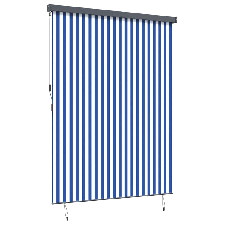 Vidaxl rolgordijn blauw en wit 200 x 250 cm stof en aluminium