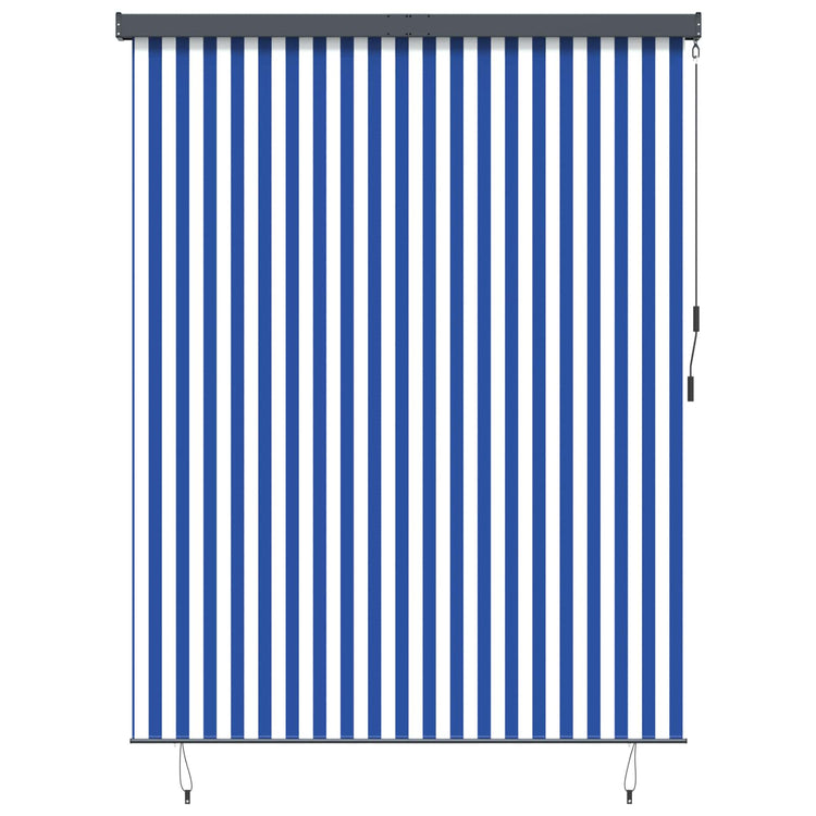 Vidaxl rolgordijn blauw en wit 200 x 250 cm stof en aluminium