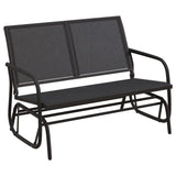 Vidaxl schuifbank tuin 120,5x76x86,5 cm textielfolie en staal zwart - afbeelding 2