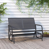 Vidaxl schuifbank tuin 120,5x76x86,5 cm textielfolie en staal zwart - afbeelding 1