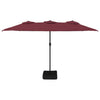 Vidaxl parasol dubbel dak 449x245 cm bordeauxrood