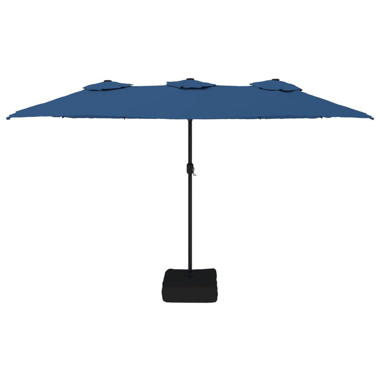Vidaxl parasol dubbel dak 449x265 cm azuurblauw