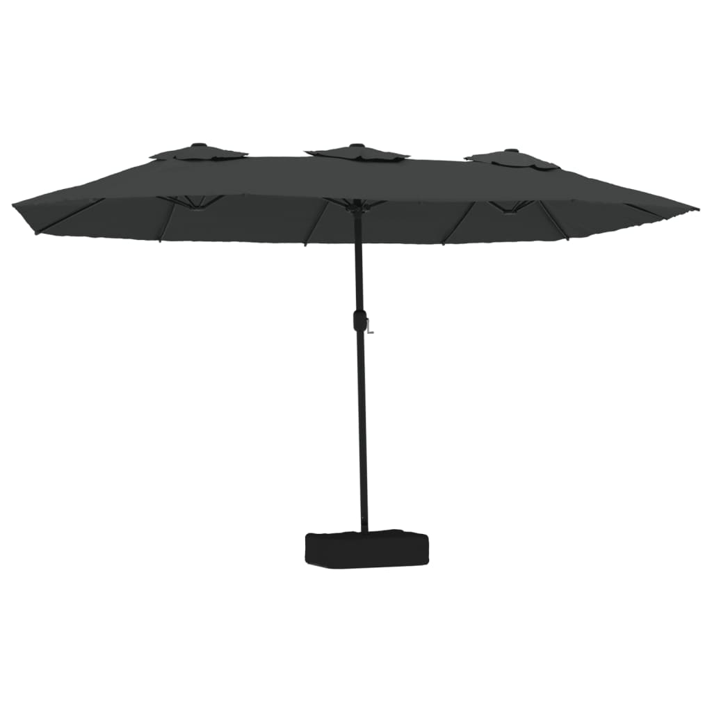 Vidaxl parasol dubbel dak met led 449x265 cm antracietkleurig