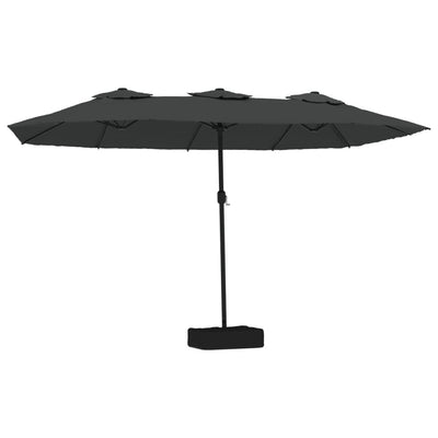 Vidaxl parasol dubbel dak met led 449x265 cm antracietkleurig