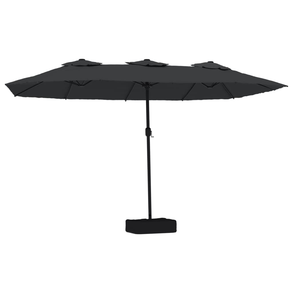 Vidaxl parasol dubbel dak met led 449x265 cm zwart