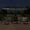 Vidaxl parasol dubbel dak met led 449x265 cm zwart