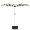 Vidaxl parasol dubbel dak 316x145 cm zandwit