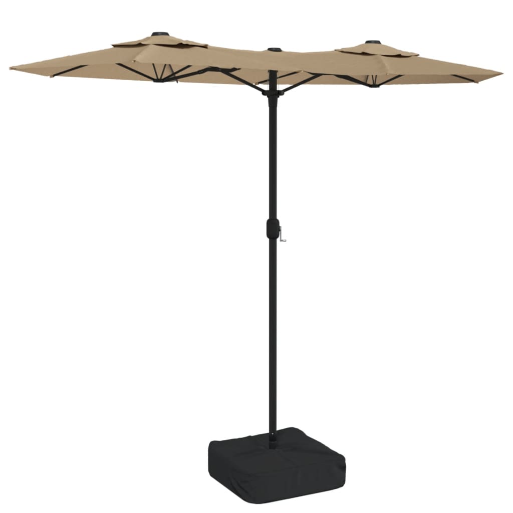 Vidaxl parasol dubbel dak 316x145 cm taupe