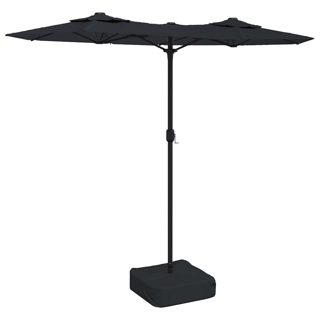 Vidaxl parasol dubbel dak 316x145 cm zwart