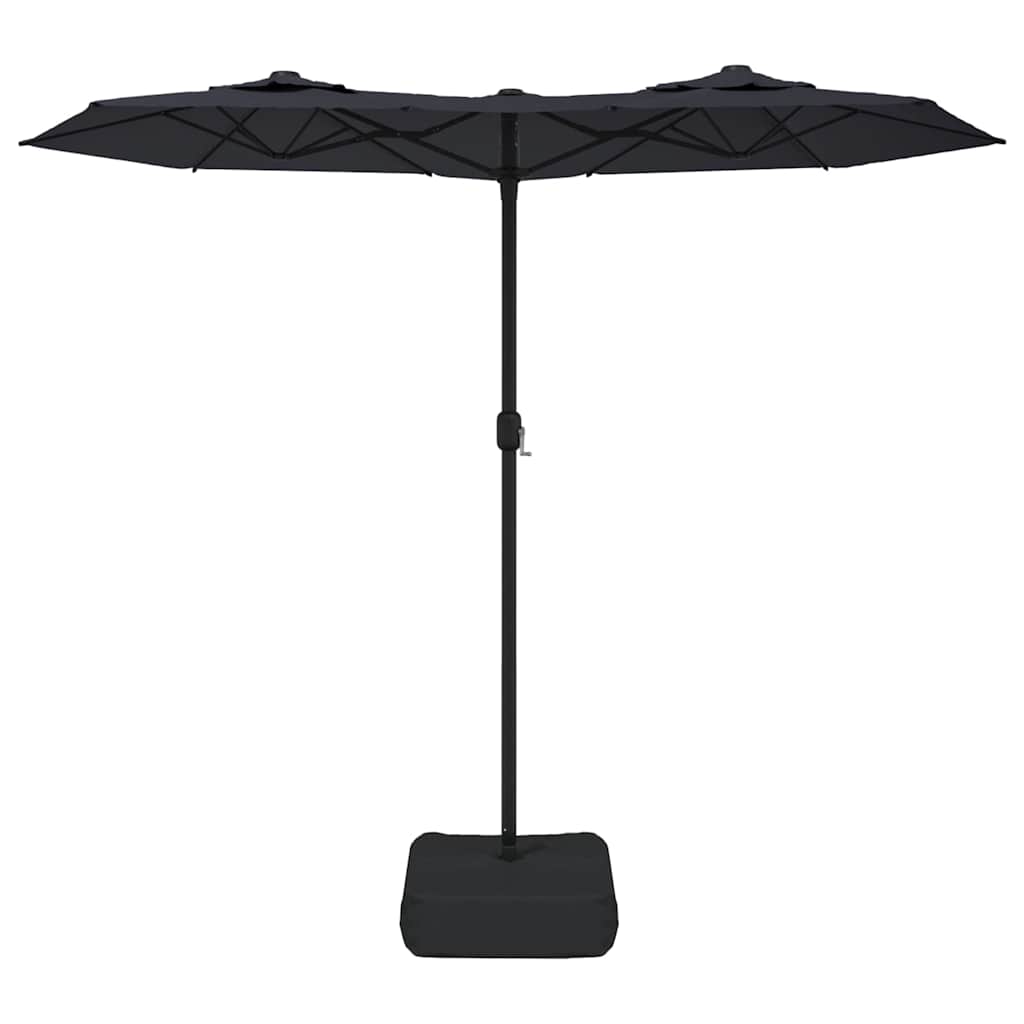 Vidaxl parasol dubbel dak 316x145 cm zwart
