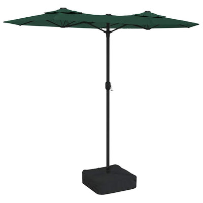 Vidaxl parasol dubbel met led's 316x145 cm groen