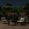Vidaxl parasol dubbel met led's 316x145 cm groen