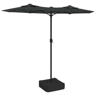 Vidaxl parasol dubbel dak met led's 316x145 cm antracietkleurig