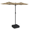 Vidaxl parasol dubbel dak met led's 316x145 cm taupe