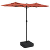 Vidaxl parasol dubbel dak met led's 316x145 cm terracottakleurig