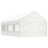VidaXL Prieel met dak 6,69x4,08x3,22 m polyetheen wit - afbeelding 1