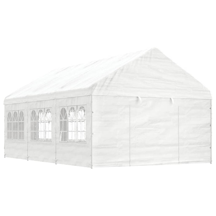 VidaXL Prieel met dak 6,69x4,08x3,22 m polyetheen wit