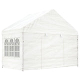 VidaXL Prieel met dak 6,69x4,08x3,22 m polyetheen wit - afbeelding 3