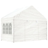 VidaXL Prieel met dak 11,15x4,08x3,22 m polyetheen wit - afbeelding 3