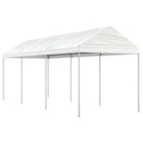 VidaXL Prieel met dak 6,69x2,28x2,69 m polyetheen wit - afbeelding 1