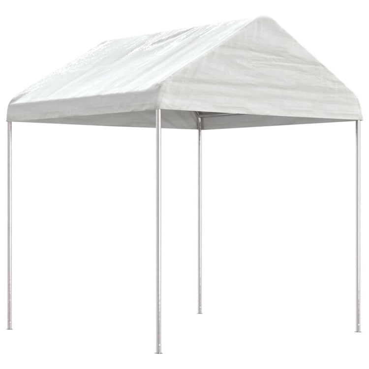 VidaXL Prieel met dak 13,38x2,28x2,69 m polyetheen wit