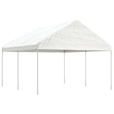 VidaXL Prieel met dak 4,46x4,08x3,22 m polyetheen wit - afbeelding 1