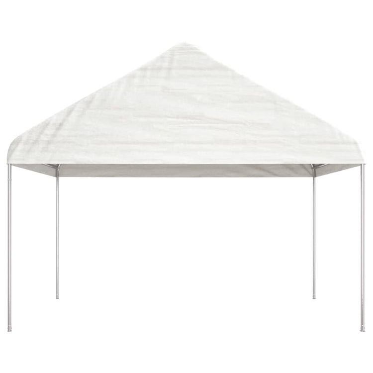 VidaXL Prieel met dak 4,46x4,08x3,22 m polyetheen wit