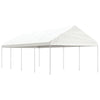 VidaXL Prieel met dak 8,92x4,08x3,22 m polyetheen wit