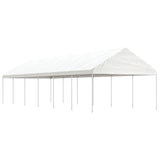 VidaXL Prieel met dak 13,38x4,08x3,22 m polyetheen wit - afbeelding 1