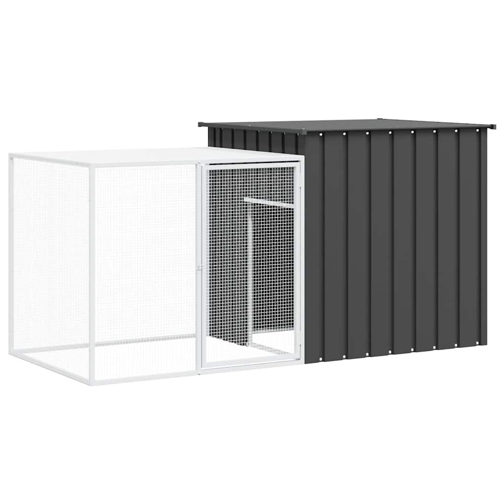 Vidaxl konijnenhok 200x91x100 cm gegalvaniseerd staal antracietkleurig