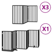 Vidaxl hondenhek inklapbaar 15 panelen 750 cm populierenhout zwart - afbeelding 2