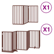 Vidaxl hondenhek inklapbaar 9 panelen 450 cm populierenhout bruin - afbeelding 2