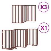 Vidaxl hondenhek inklapbaar 15 panelen 750 cm populierenhout bruin - afbeelding 2