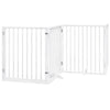 Vidaxl hondenhek inklapbaar met deur 8 panelen 640 cm populierhout wit