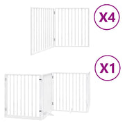Vidaxl hondenhek inklapbaar met deur 12 panelen 960cm populierhout wit - afbeelding 2