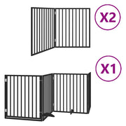 Vidaxl hondenhek inklapbaar 8 panelen 640 cm populierenhout zwart - afbeelding 2