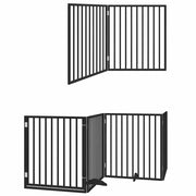 Vidaxl hondenhek inklapbaar 8 panelen 640 cm populierenhout zwart - afbeelding 3