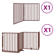 Vidaxl hondenhek inklapbaar 6 panelen 480 cm populierenhout bruin - afbeelding 2