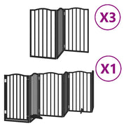 Vidaxl hondenhek inklapbaar 15 panelen 750 cm populierenhout zwart - afbeelding 2