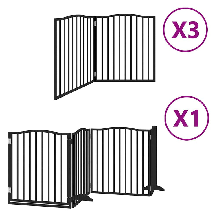 Vidaxl hondenhek inklapbaar 10 panelen 800 cm populierenhout zwart