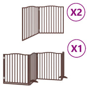 Vidaxl hondenhek inklapbaar 8 panelen 640 cm populierenhout bruin - afbeelding 2