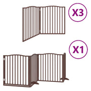 Vidaxl hondenhek inklapbaar 10 panelen 800 cm populierenhout bruin - afbeelding 2