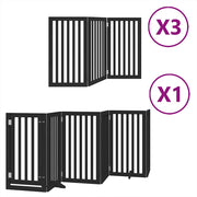 Vidaxl hondenhek inklapbaar 15 panelen 750 cm populierenhout zwart - afbeelding 2