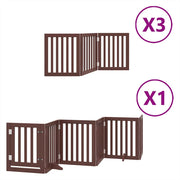 Vidaxl hondenhek inklapbaar 15 panelen 750 cm populierenhout bruin - afbeelding 2