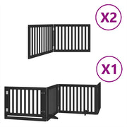 Vidaxl hondenhek inklapbaar 8 panelen 640 cm populierenhout zwart - afbeelding 2