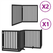 Vidaxl hondenhek inklapbaar 8 panelen 640 cm populierenhout zwart - afbeelding 2
