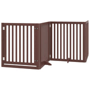Vidaxl hondenhek inklapbaar 8 panelen 640 cm populierenhout bruin - afbeelding 3