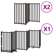 Vidaxl hondenhek inklapbaar 12 panelen 600 cm populierenhout zwart - afbeelding 2