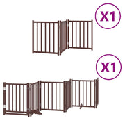 Vidaxl hondenhek inklapbaar 9 panelen 450 cm populierenhout bruin - afbeelding 2